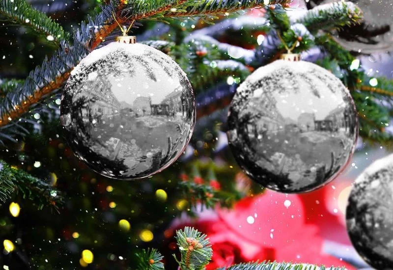 Große Christbaumkugeln Silber Glänzend 6 Stück Weihnachtsbaumkugeln 14cm