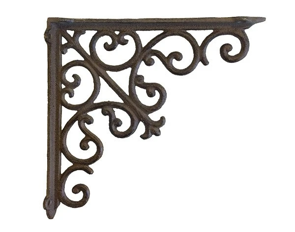 Rustikaler Regalträger Regalhalter Regalwinkel Gusseisen Braun 18x18cm