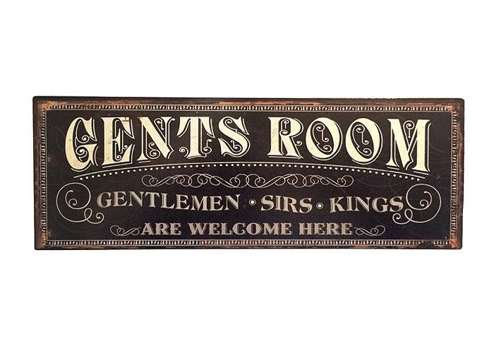 Blechschild GENTS ROOM Türschild Herren-Toilette Vintage Nostalgie Deko 36x13cm