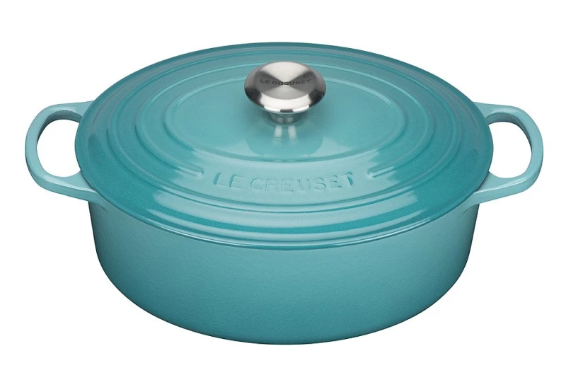 Le Creuset Bräter Signature Oval Gusseisen Karibik 29cm