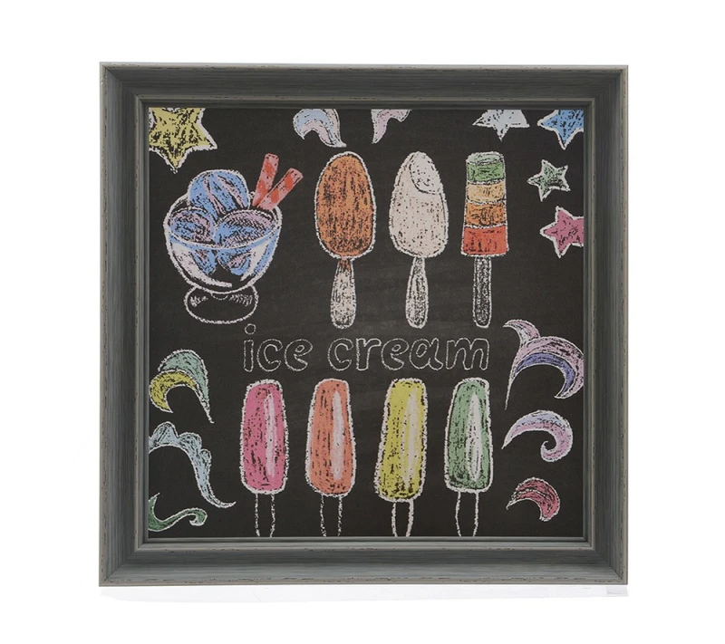 Wandbild Ice Cream Leinwandbild Eis Kunstdruck Schwarz 40x40cm