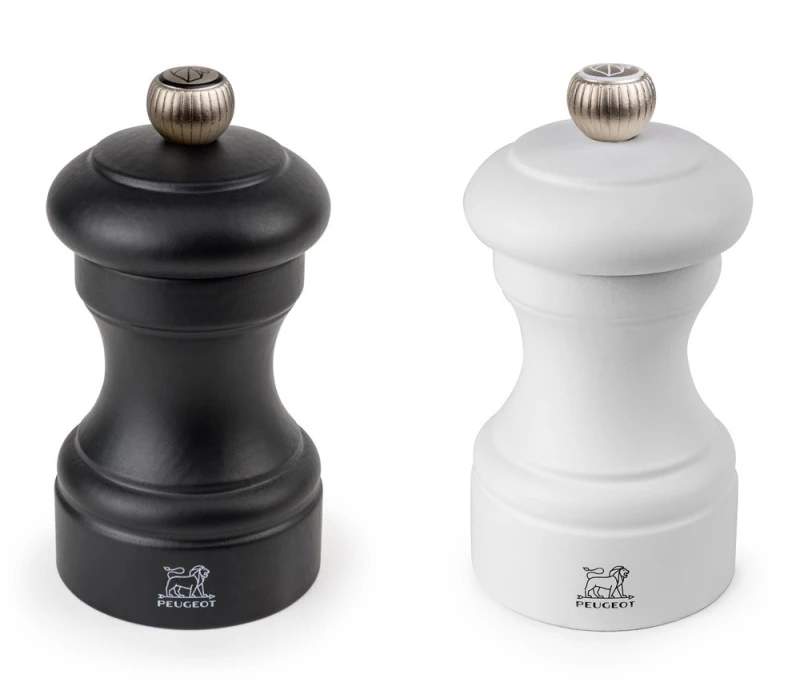 Peugeot Bistro Duo Pfeffermühle & Salzmühle Holz Schwarz Weiß Matt 10cm