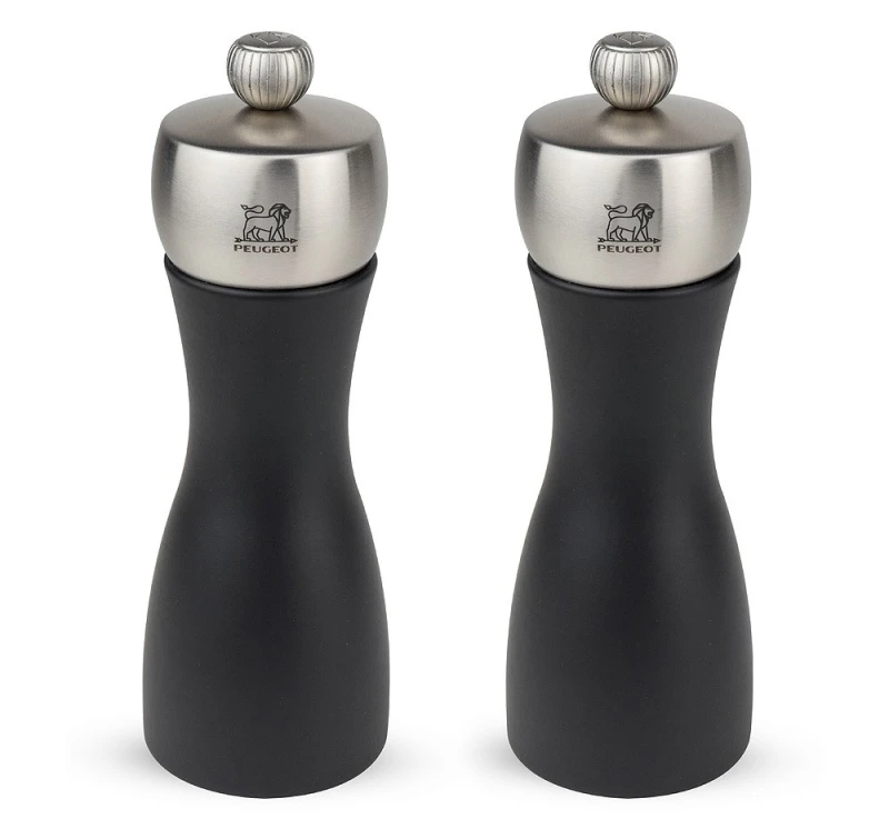 Peugeot Fidji Set Pfeffermühle & Salzmühle Holz Schwarz 15cm