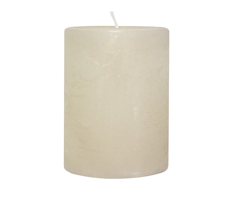Rustic Stumpenkerzen Premium Kerze Creme Weiß 6x8cm - 28 Std Brenndauer