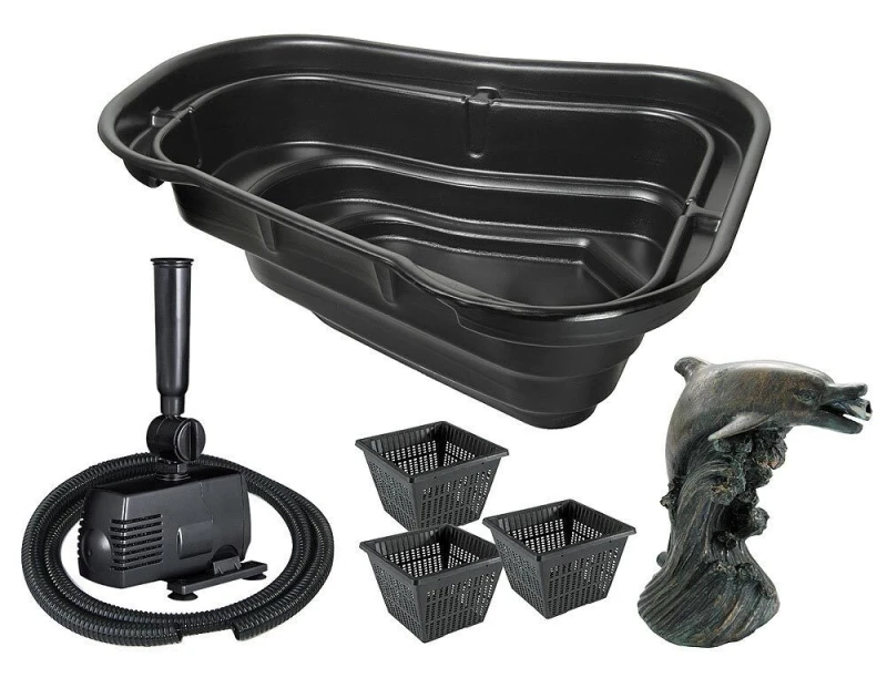 Ubbink TEICH-SET 500 Teichbecken 500L + Pumpe Schlauch Wasserspeier Pflanzkörbe