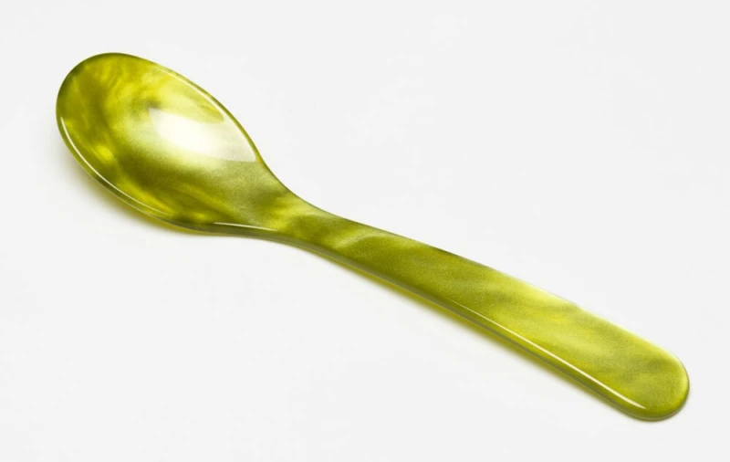 G.F. Heim Söhne Eierlöffel Acrylglas Grün Perlmutt Optik Oliv