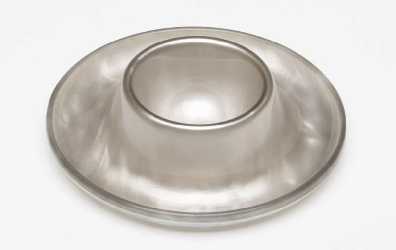 G.F. Heim Söhne Eierbecher Acrylglas Perlmutt Optik Silber