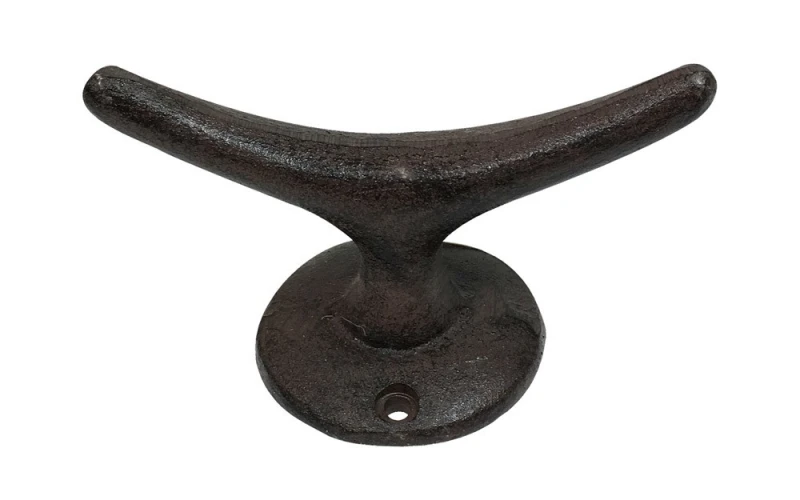 Belegklampe Festmacher Klampe Nostalgie Gusseisen Antik-Braun 12cm