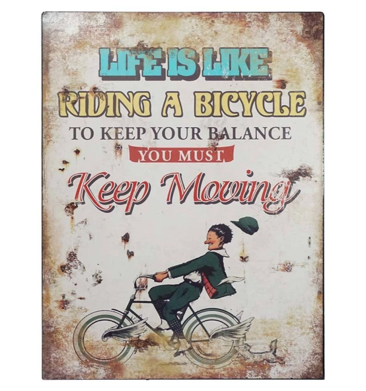 Blechschild Albert Einstein "LIFE IS LIKE RIDING A BICYCLE..." Nostalgie