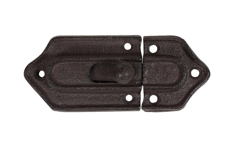 Schiebeschloß Türriegel Schieberiegel Gusseisen Antik-Braun 11,5cm