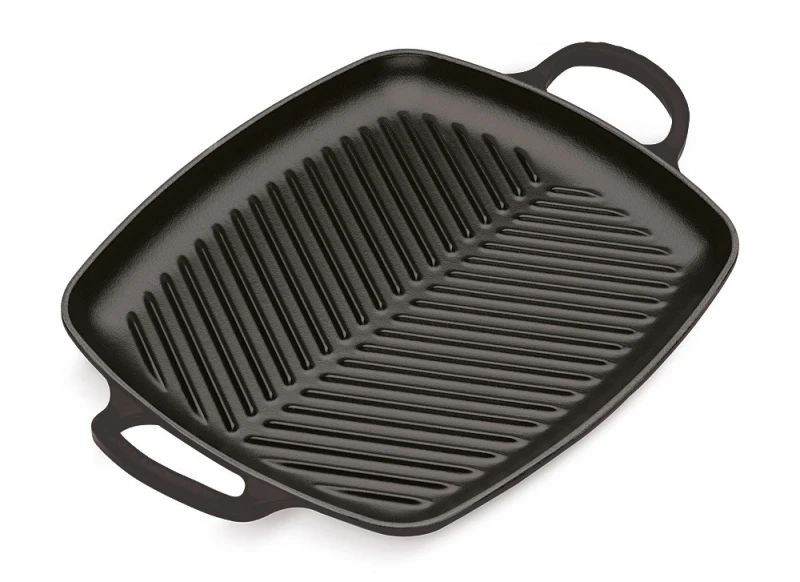 Le Creuset Rechteckige Grillplatte Signature Gusseisen Schwarz 30cm