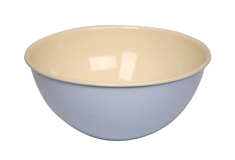 Riess Obst und Salatschüssel Emaille Pastell Blau 30cm