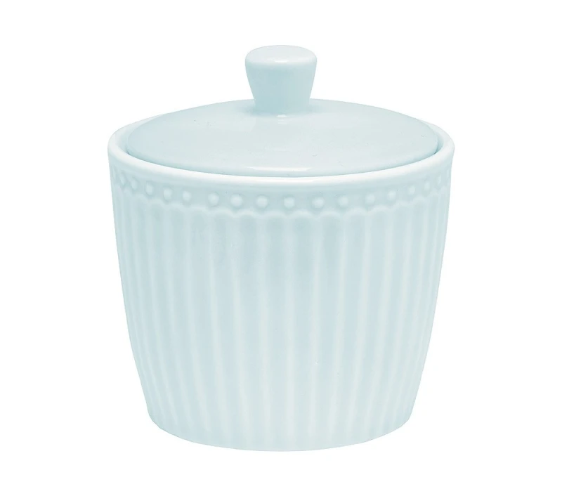 Greengate Zuckerdose Alice Pale Blue Steingut Blau
