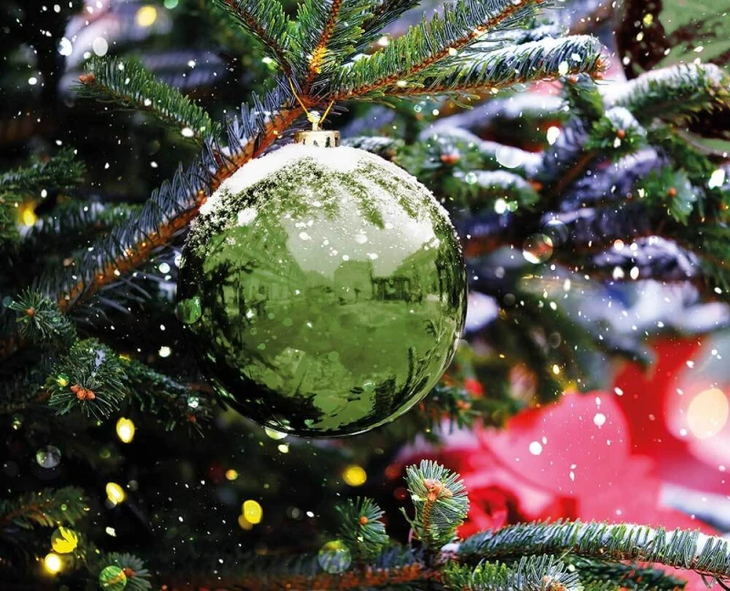 Große Weihnachtskugel 20 cm Grün Wetterfeste XL Christbaumkugel Außen und Innen