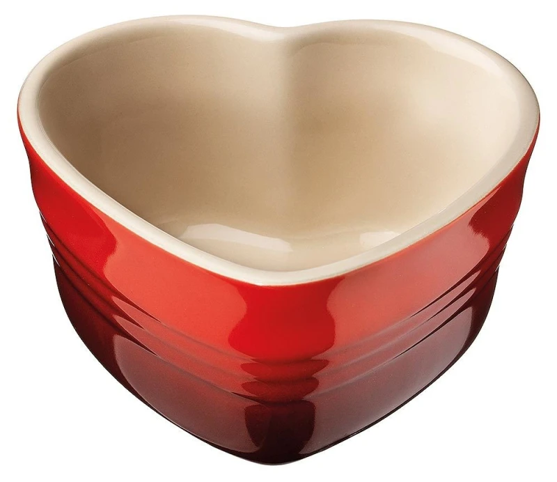 Le Creuset Herz-Förmchen Steinzeug Kirschrot 10x11cm