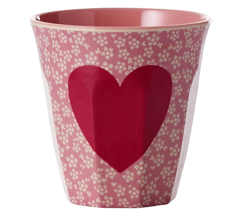 Rice Melamin Becher Heart Two Tone Medium