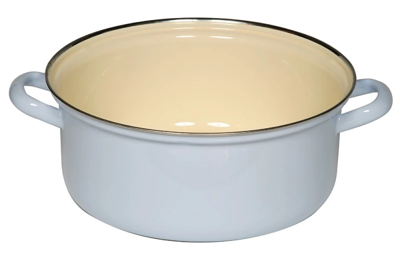 Riess Kasserole Emaille Topf Pastell Blau mit Chromrand 24cm