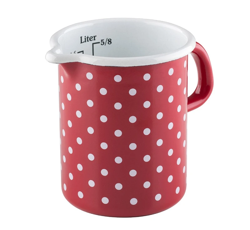 Riess Küchenmaß Emaille Messbecher Pünktchen Rot 9cm