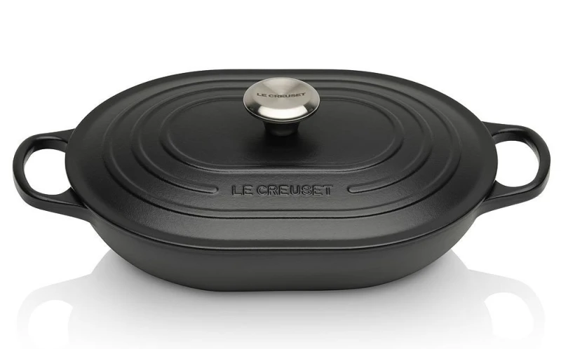 Le Creuset Oblong Signature Gusseisen Schwarz 31cm
