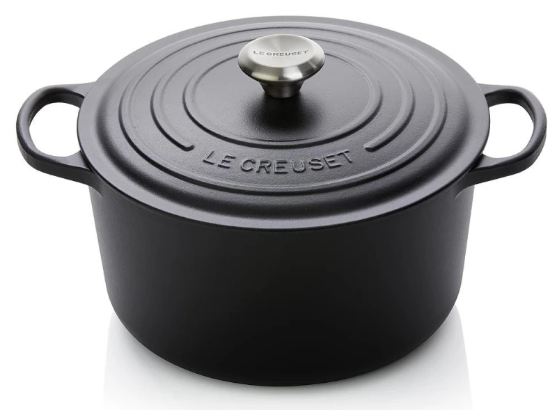 Le Creuset Bräter Signature Rund Hoch Gusseisen Schwarz 24cm