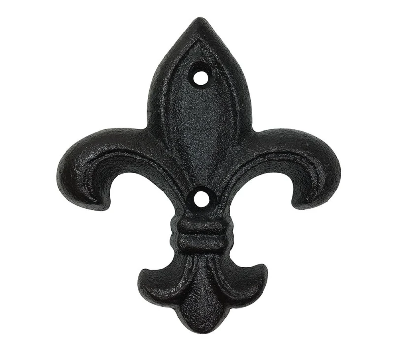 Lilie Deko Gusseisen Französische Fleur-de-Lys für Wand Antik-Stil Schwarz