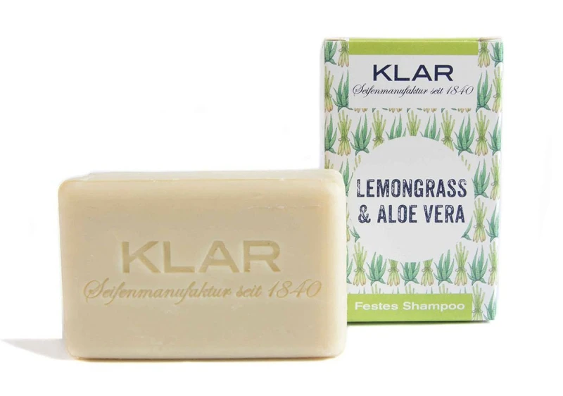 KLAR Festes Shampoo Lemongrass & Aloe Vera - fettiges Haar - 100g