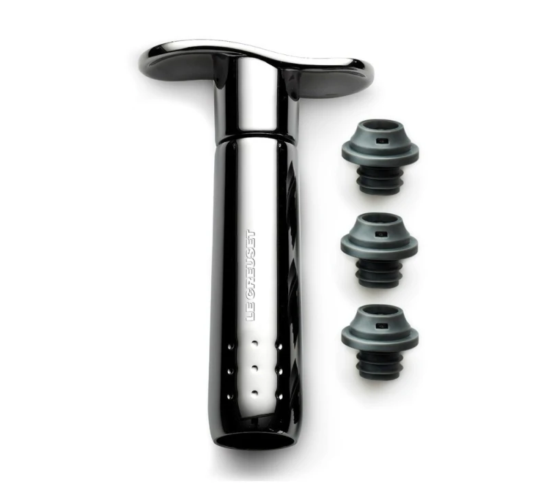 Le Creuset WA-137B Weinpumpe Metal Edition Black Metal