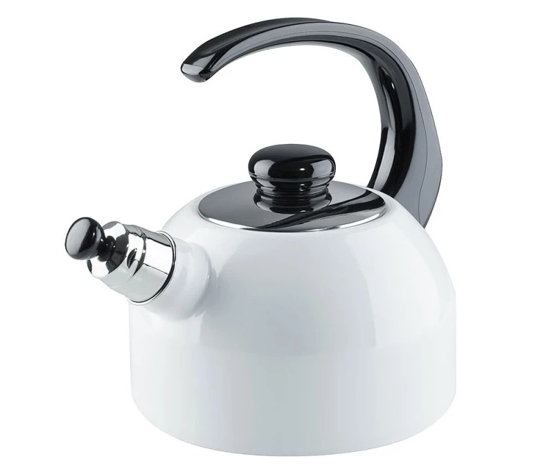 Riess Wasserkessel mit Flöte Emaille Weiß 2L