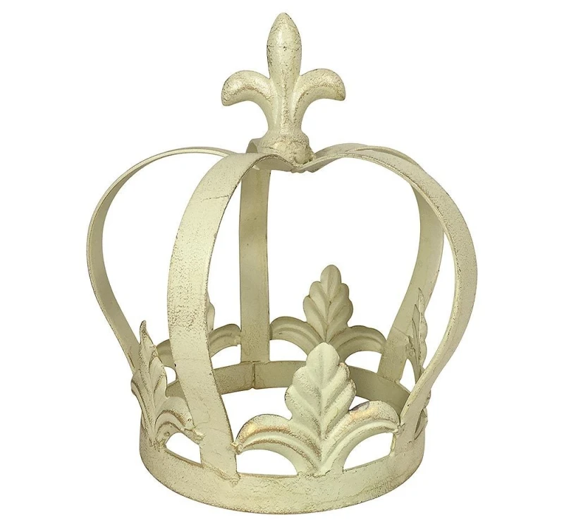 Dekokrone Lilie Metall Creme Weiß Krone Metallkrone Antik-Stil Barock