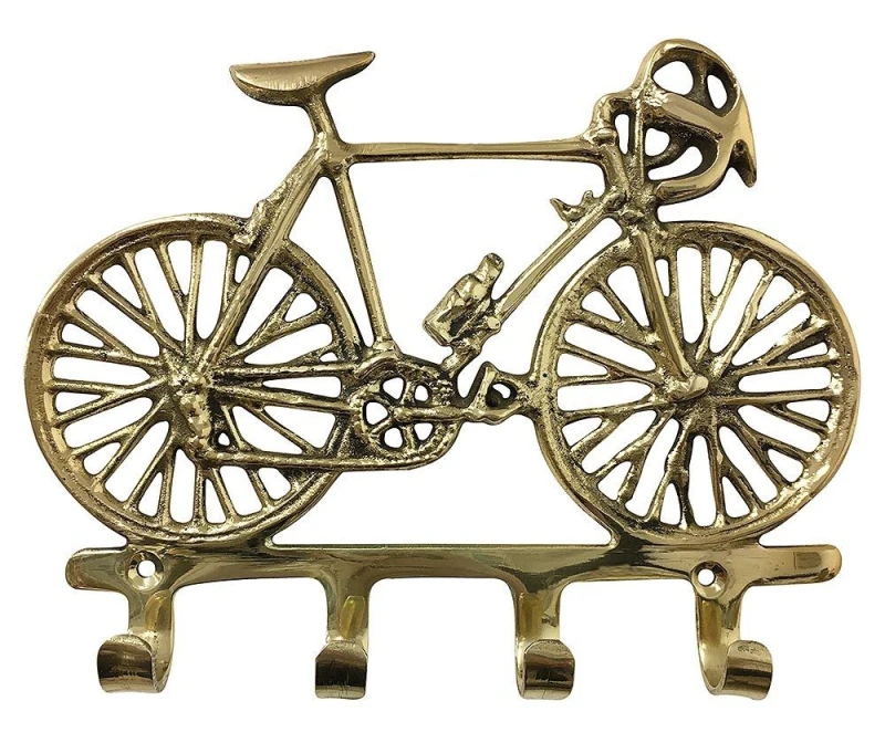 Wandgarderobe Rennrad Garderobe Fahrrad Messing Antik-Stil