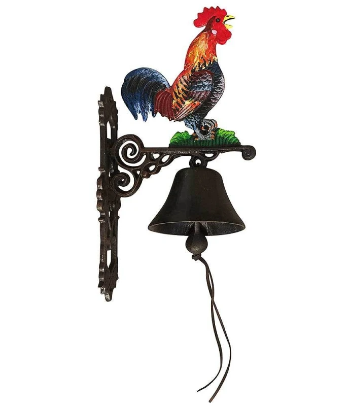 Türglocke Hahn Glocke Gusseisen Rustikal Antik-Stil Braun