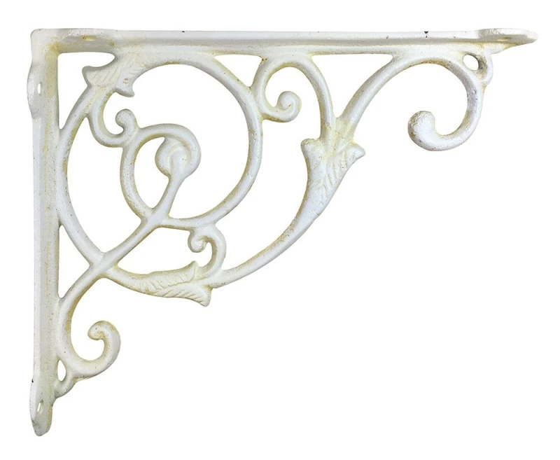 Regalträger Shabby Chic Weiß Regalhalterung Gusseisen Antik-Stil 18x22cm