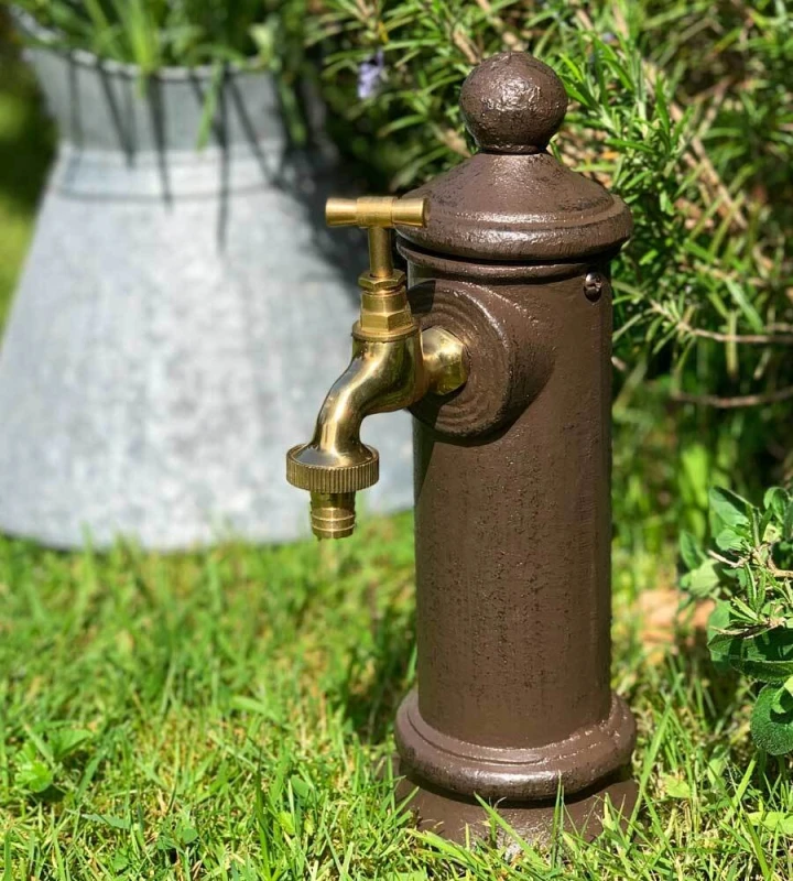 Wasserzapfsäule Klein Wasserzapfstelle für Garten Standbrunnen Antik-Stil 29cm