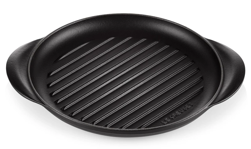 Le Creuset Grillplatte Rund Gusseisen Schwarz 25cm
