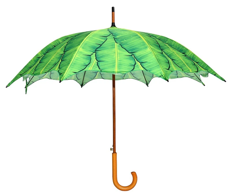 Regenschirm Bananenblätter Palme Stockschirm Karibik Palmblätter Grün Ø 105cm