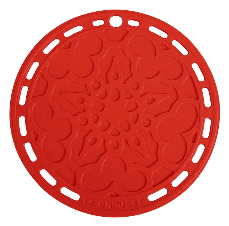 Le Creuset Silikon Untersetzer Tradition Rund Kirschrot 20cm