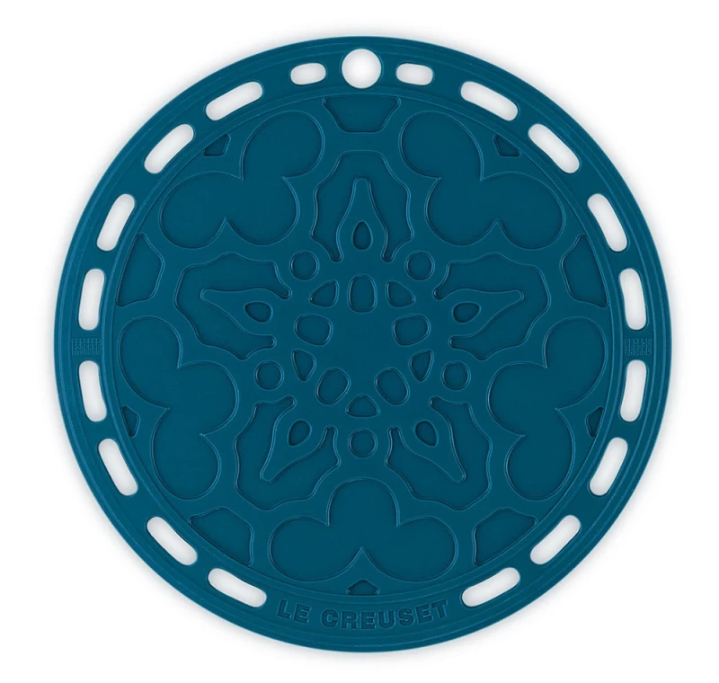 Le Creuset Silikon Untersetzer Tradition Rund Deep Teal Petrol 20cm