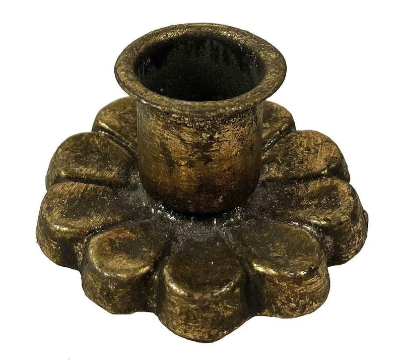 Kerzenständer Metall Gold Gusseisen Kerzenhalter Antik-Stil Ø 6cm