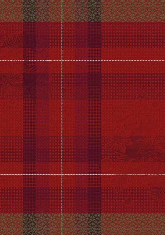 Le Jacquard Francais Geschirrtuch Hiver en Ecosse Kilt Rot 60x80 Baumwolle