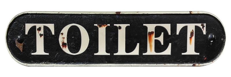 Blechschild TOILET Toilettenschild Vintage Nostalgie Dekoschild Schwarz 50x13cm