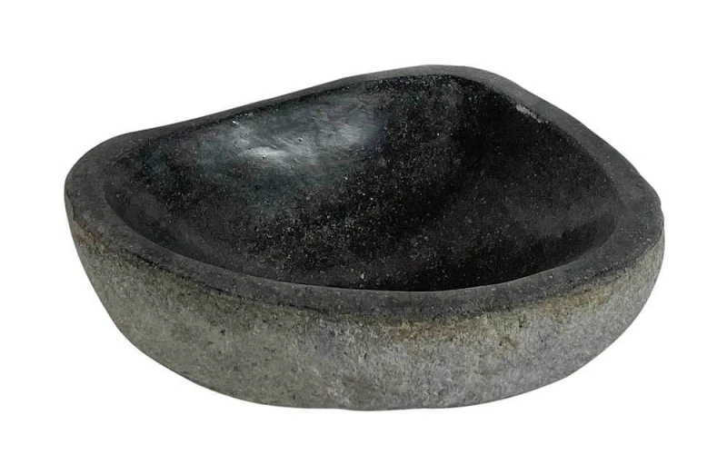 Naturstein Schale Flussstein Steinschale Dekoschale Vogeltränke Garten 15-20 cm