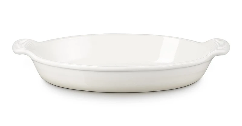 Le Creuset Auflaufform Tradition Oval Steinzeug Meringue 28cm