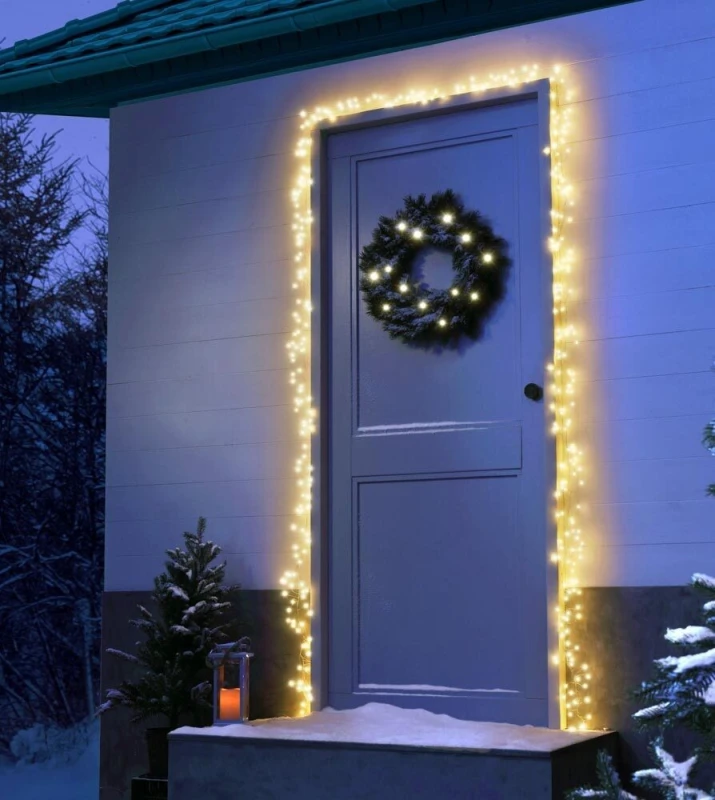 Lichterkette für Haustür Türrahmen 550 cm 440 LED warmweiß Außen Innen 8 Modi