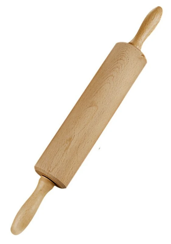 Städter Teigrolle mit Kugellager und Eisenachse Buchenholz 43,5 cm