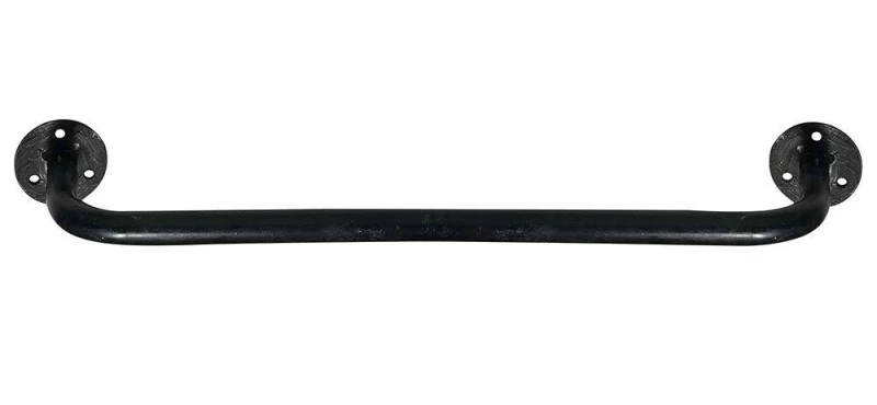 Handtuchhalter Schwarz Metall Handtuchstange Wandmontage Vintage-Stil 47cm