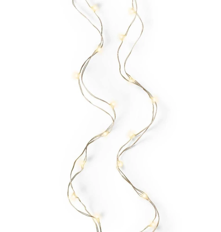 Lichterkette Micro LED Warmweiß Drahtlichterkette Timer Batteriebetrieb 60 LED - 2,95 m