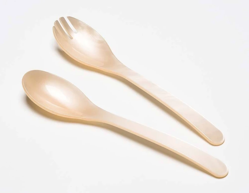 Heim Söhne Salatbesteck Acrylglas Creme