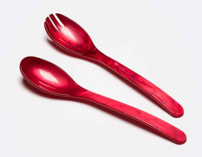 Heim Söhne Salatbesteck Acrylglas Rot