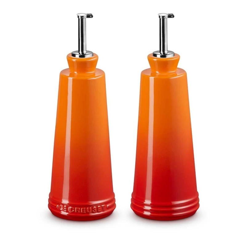 Le Creuset Essig und Öl Set Steinzeug Ofenrot