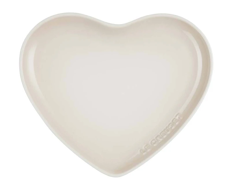 Le Creuset Teller Herzform Herzteller Steinzeug Meringue 23cm